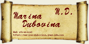 Marina Dubovina vizit kartica